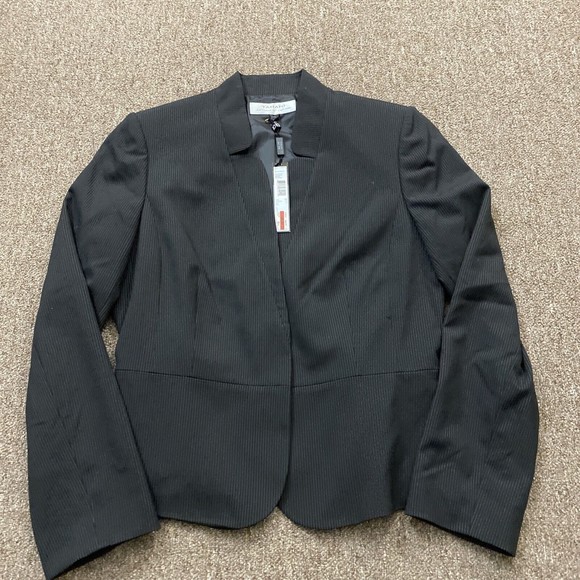 New With Tags Tahari Women's Black Snap Button Up Blazer Size 10 $280 - Picture 1 of 9